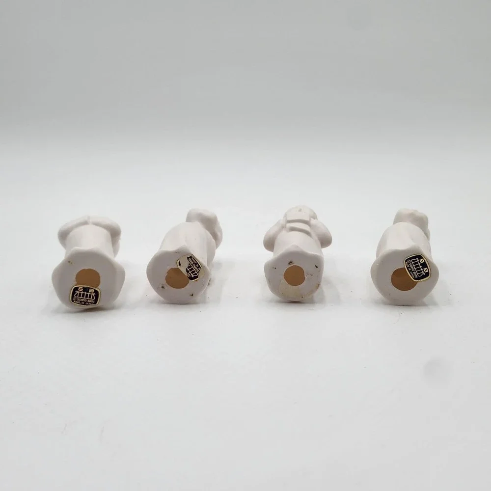 Vintage Schmid Bros Japan Bisque Porcelain Singing Angel Figurines Set‎ of 4